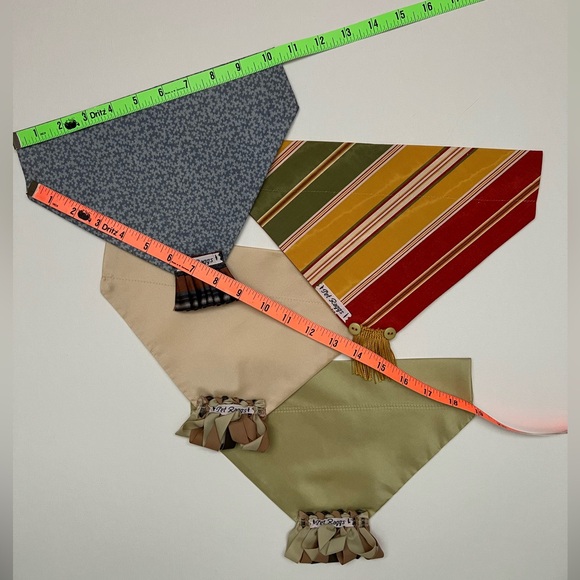 Designer Set of 4 Bandana’s. Lined with 1 3/4” Casing for Collar. - Picture 2 of 3